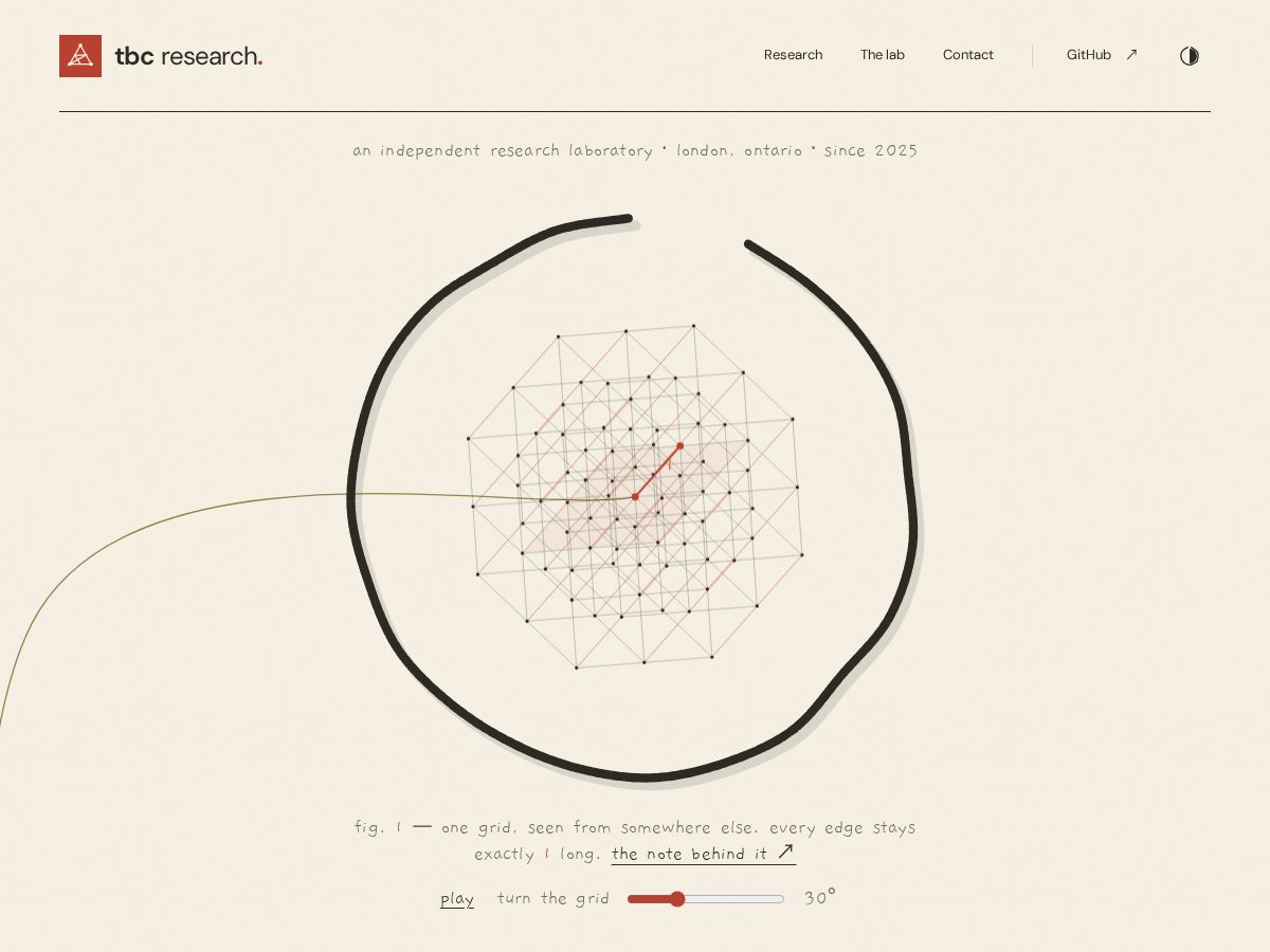 Landing-page snapshot of tbcresearch.org