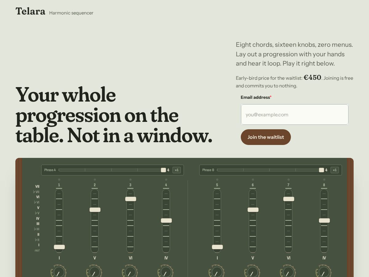 Landing-page snapshot of telarainstruments.com