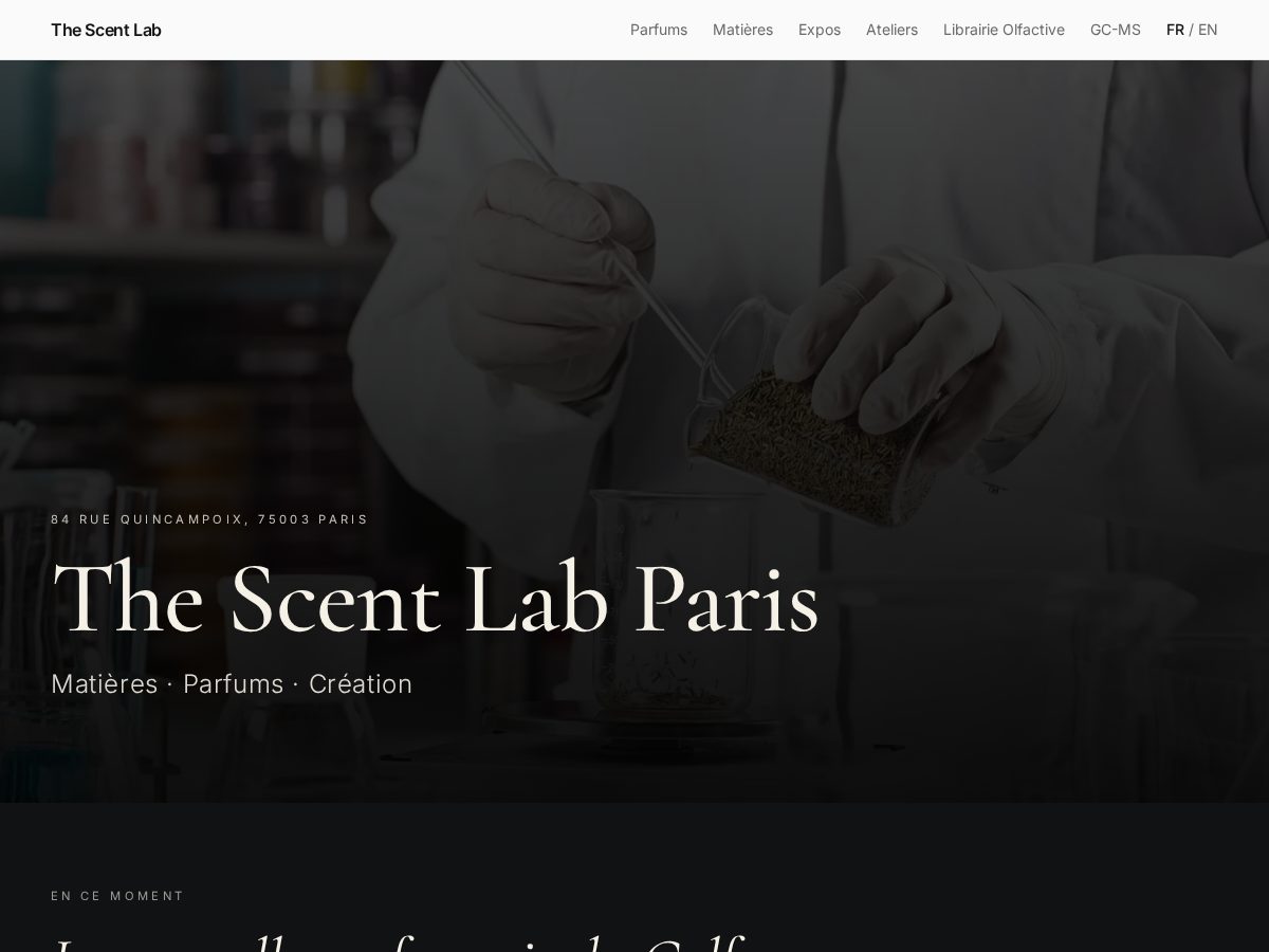 Landing-page snapshot of thescentlab.org