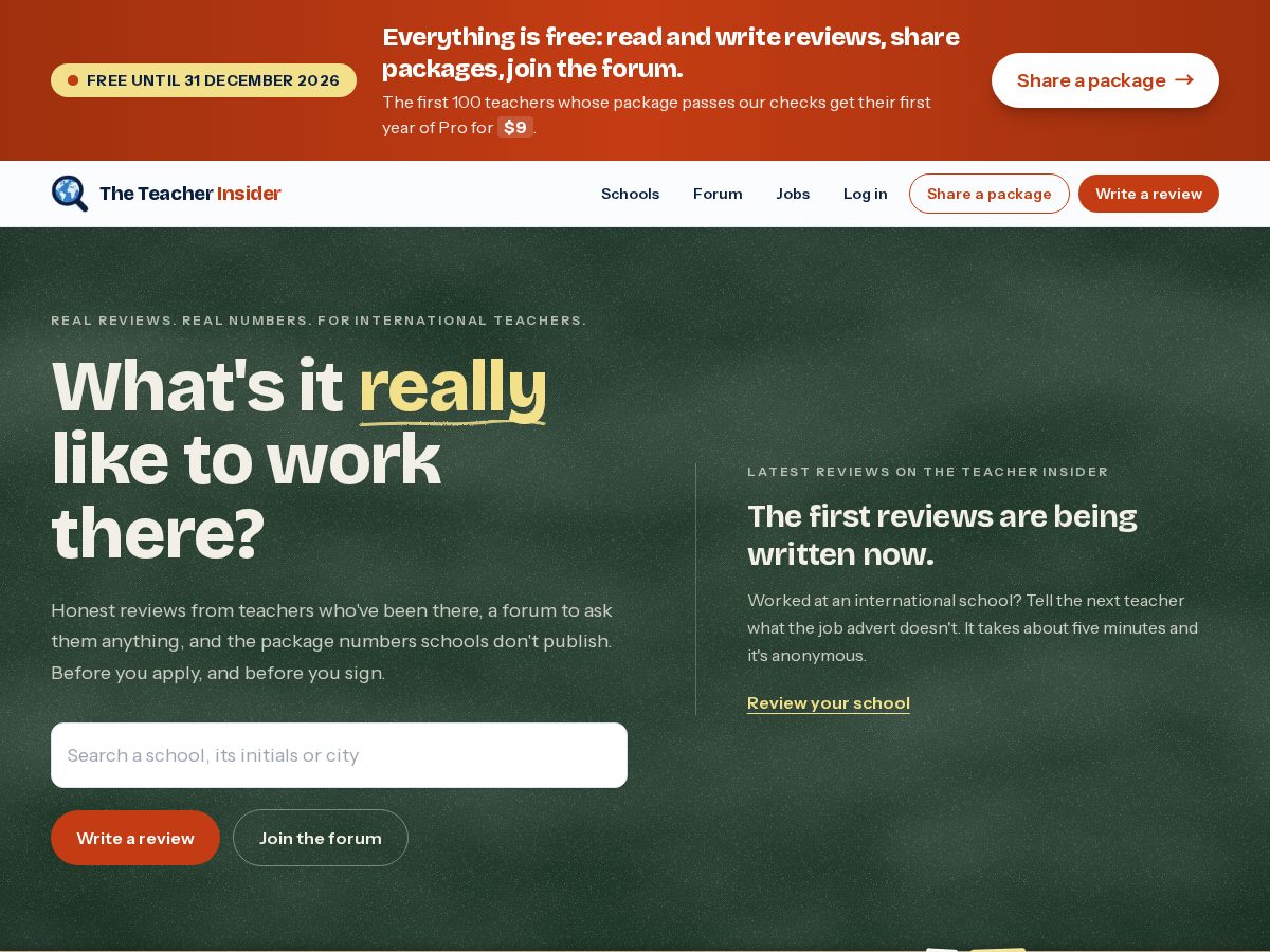 Landing-page snapshot of theteacherinsider.com