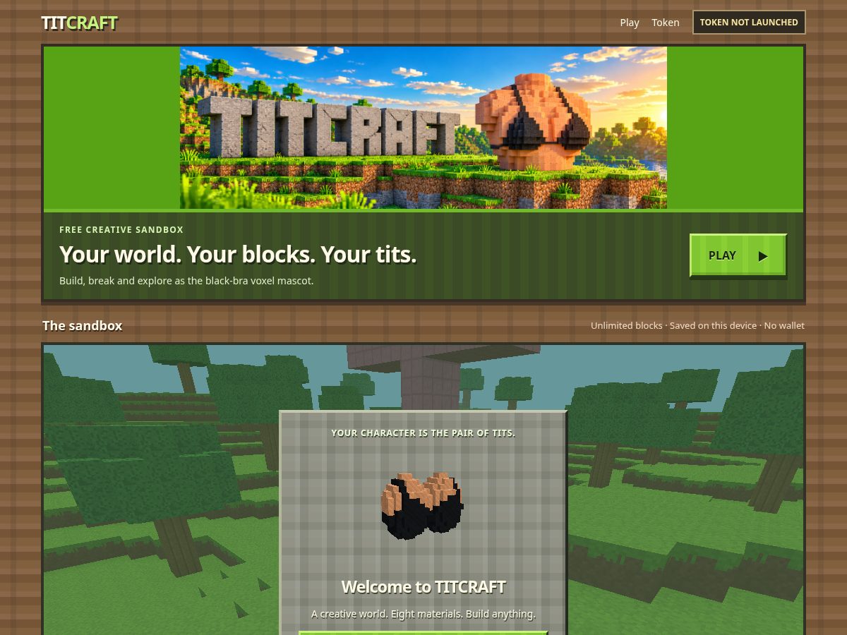 Landing-page snapshot of titcraft.world