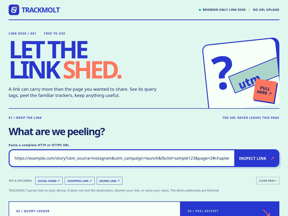 Landing-page snapshot of trackmolt.help