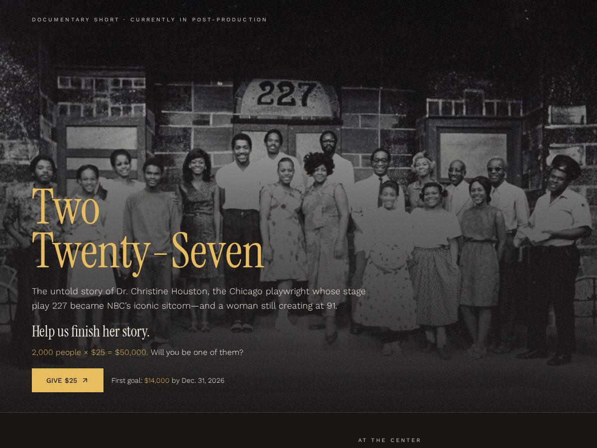 Landing-page snapshot of twotwentyseventhefilm.com