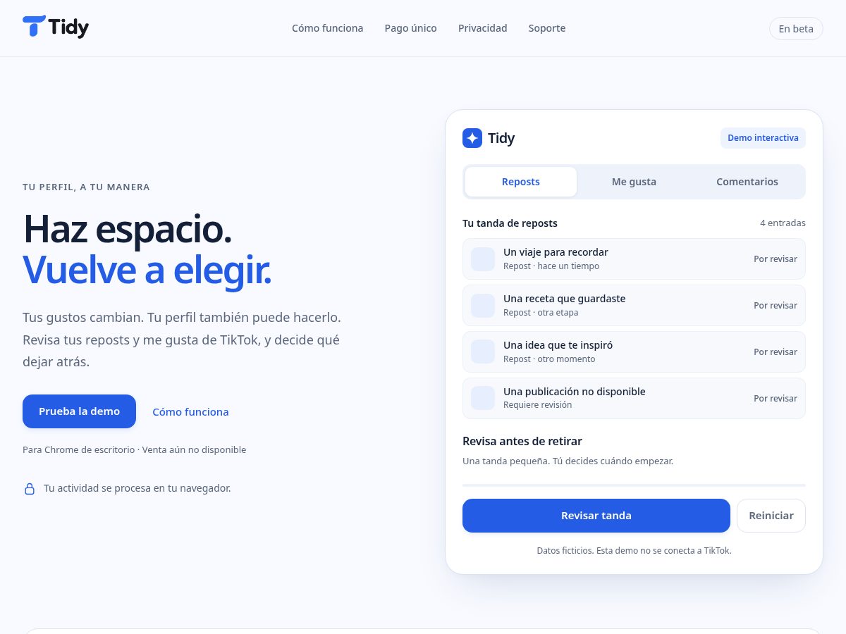 Landing-page snapshot of usatidy.app