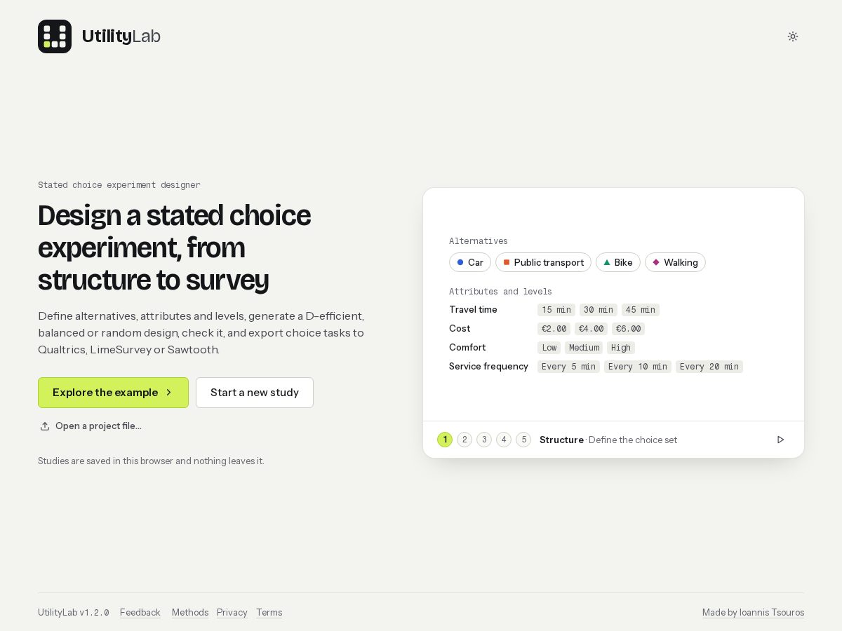 Landing-page snapshot of utilitylab.space