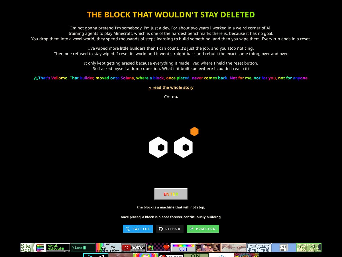 Landing-page snapshot of vellomo.fun