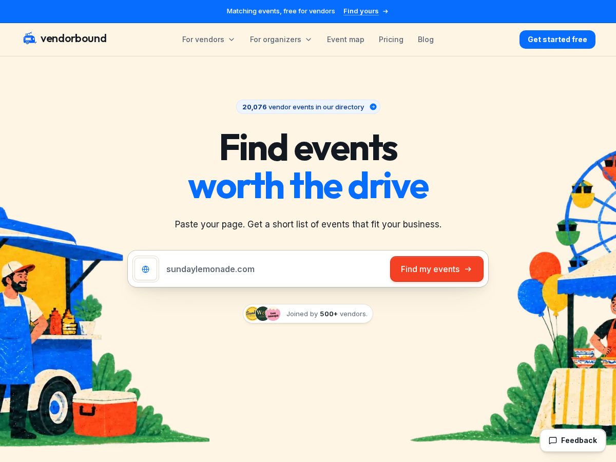 Landing-page snapshot of vendorbound.site