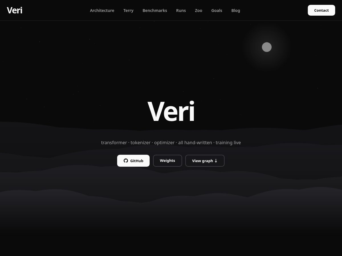 Landing-page snapshot of veriepic.dev