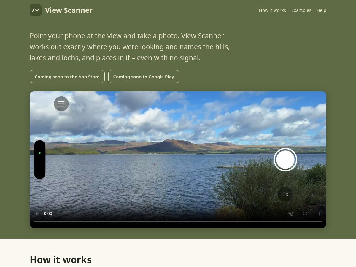 Landing-page snapshot of viewscanner.app