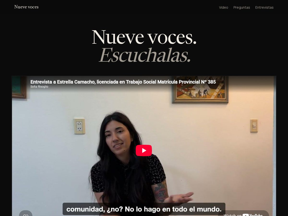 Landing-page snapshot of vocesenlasombra.com