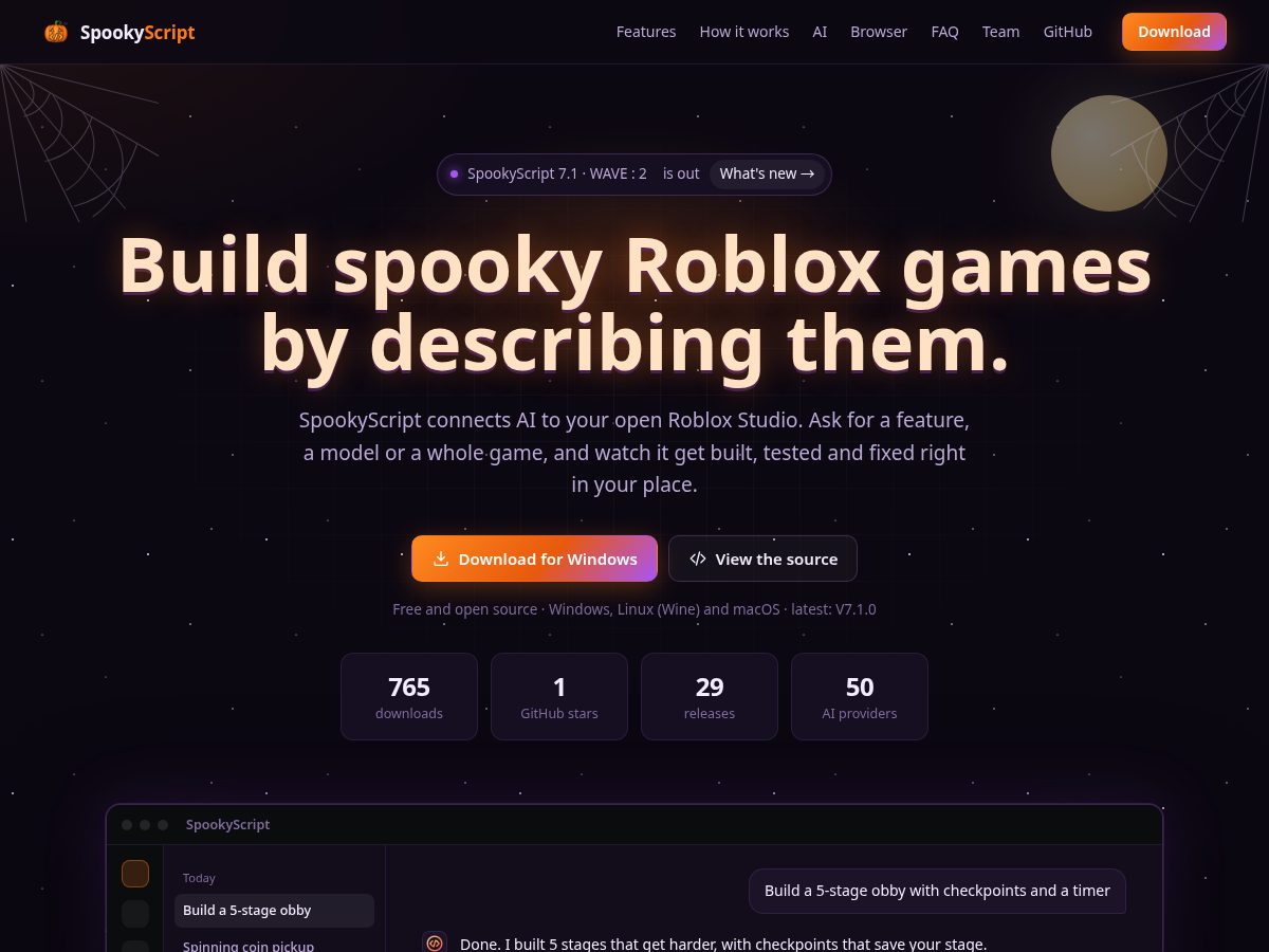 Landing-page snapshot of voidscript.dev