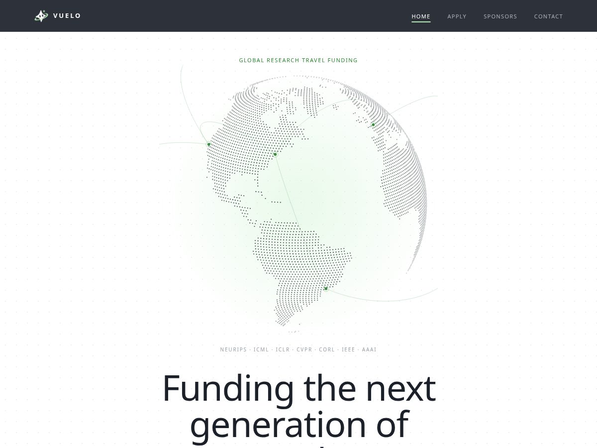 Landing-page snapshot of vuelo.support
