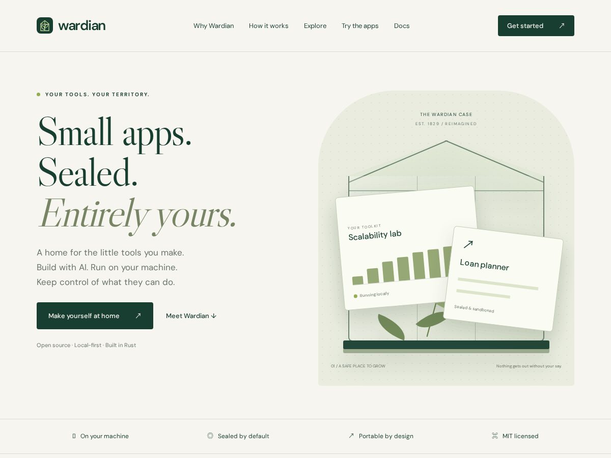Landing-page snapshot of wardian.studio