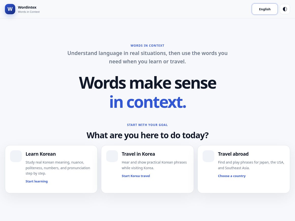 Landing-page snapshot of wordintex.com