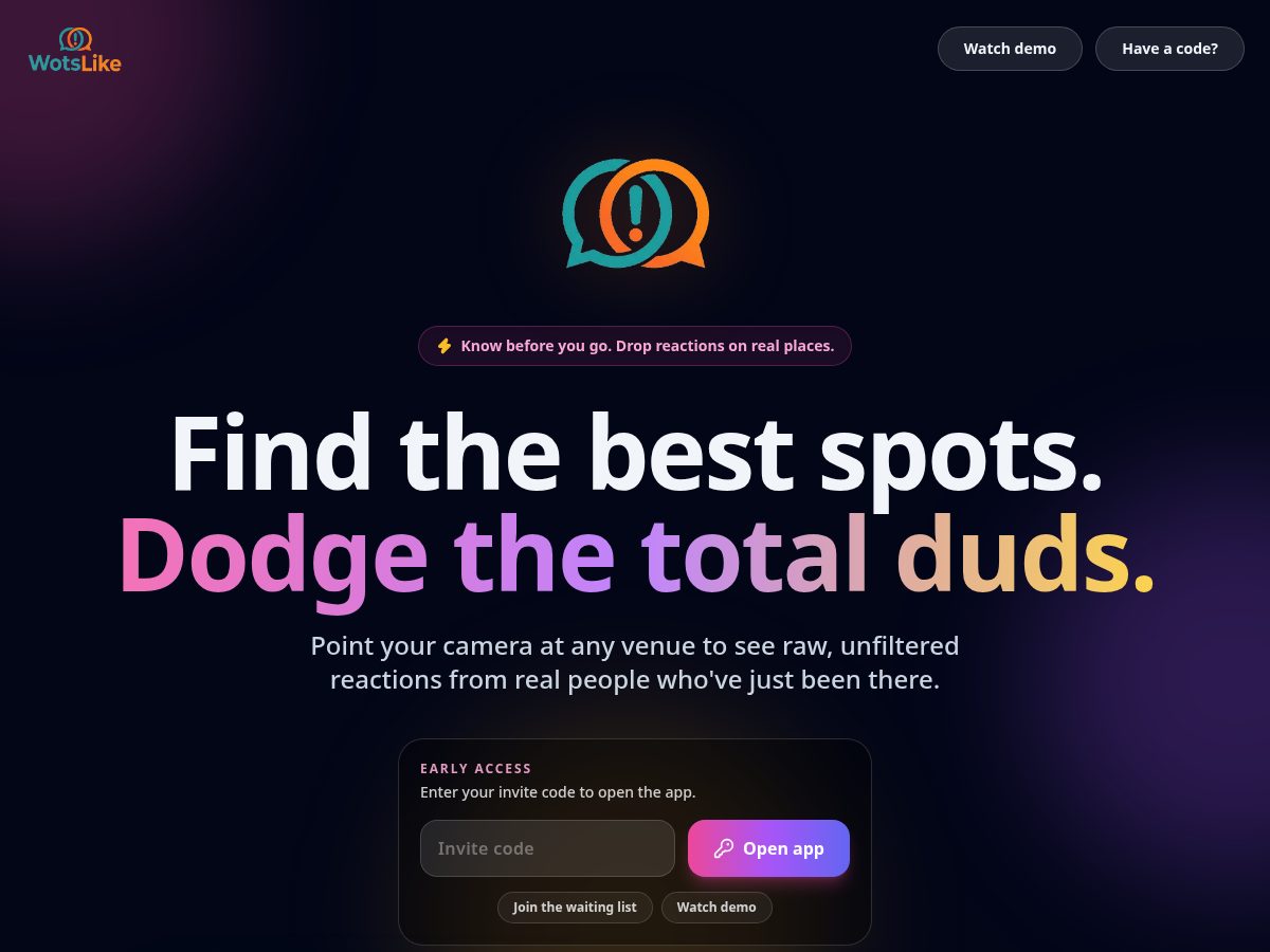 Landing-page snapshot of wotslike.com