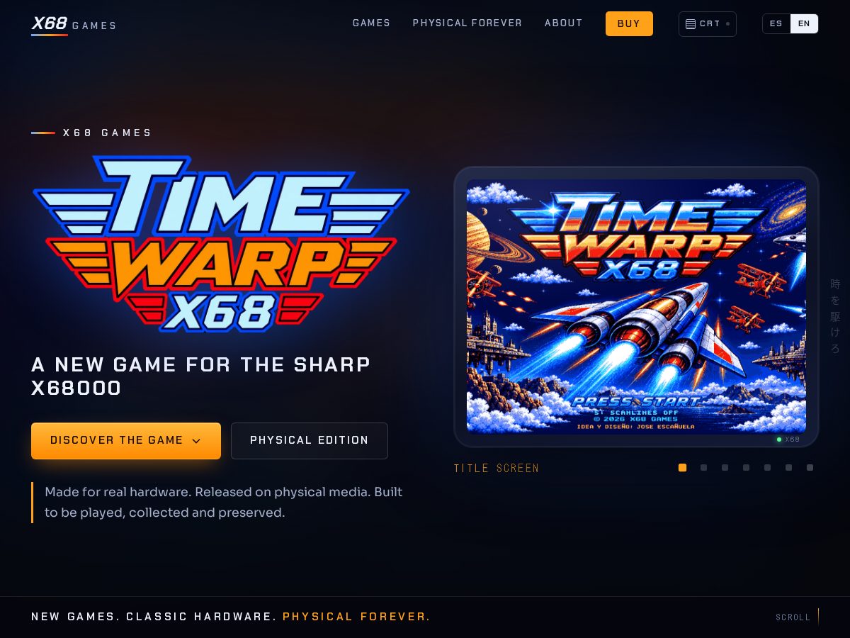 Landing-page snapshot of x68-games.com