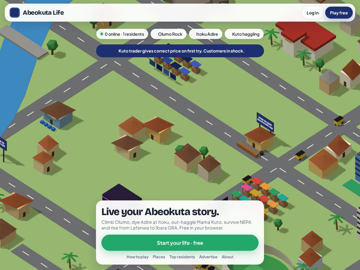 Landing-page snapshot of abeokutalife.app