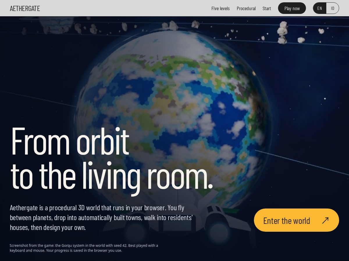 Landing-page snapshot of aethergate.cloud