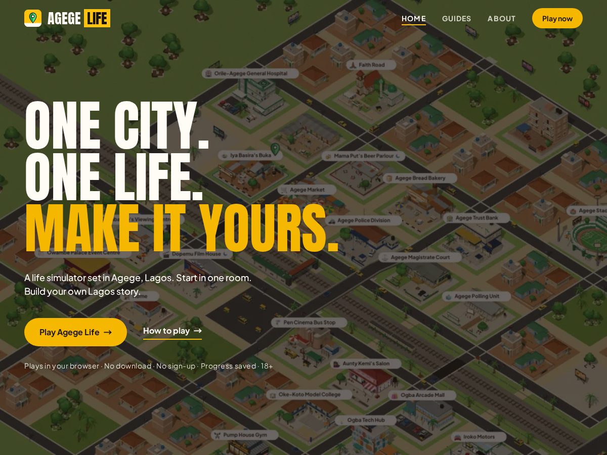 Landing-page snapshot of agegelife.app