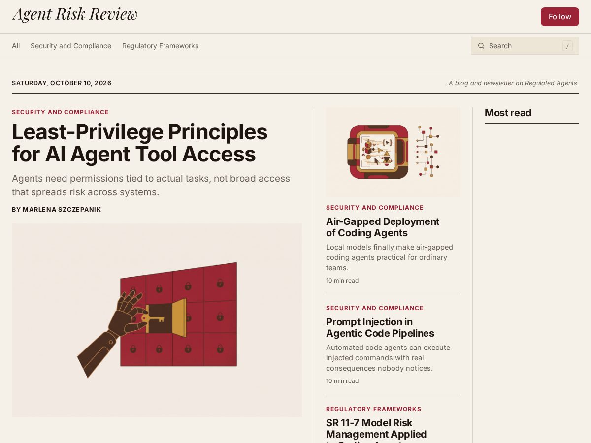 Landing-page snapshot of agentriskreview.com