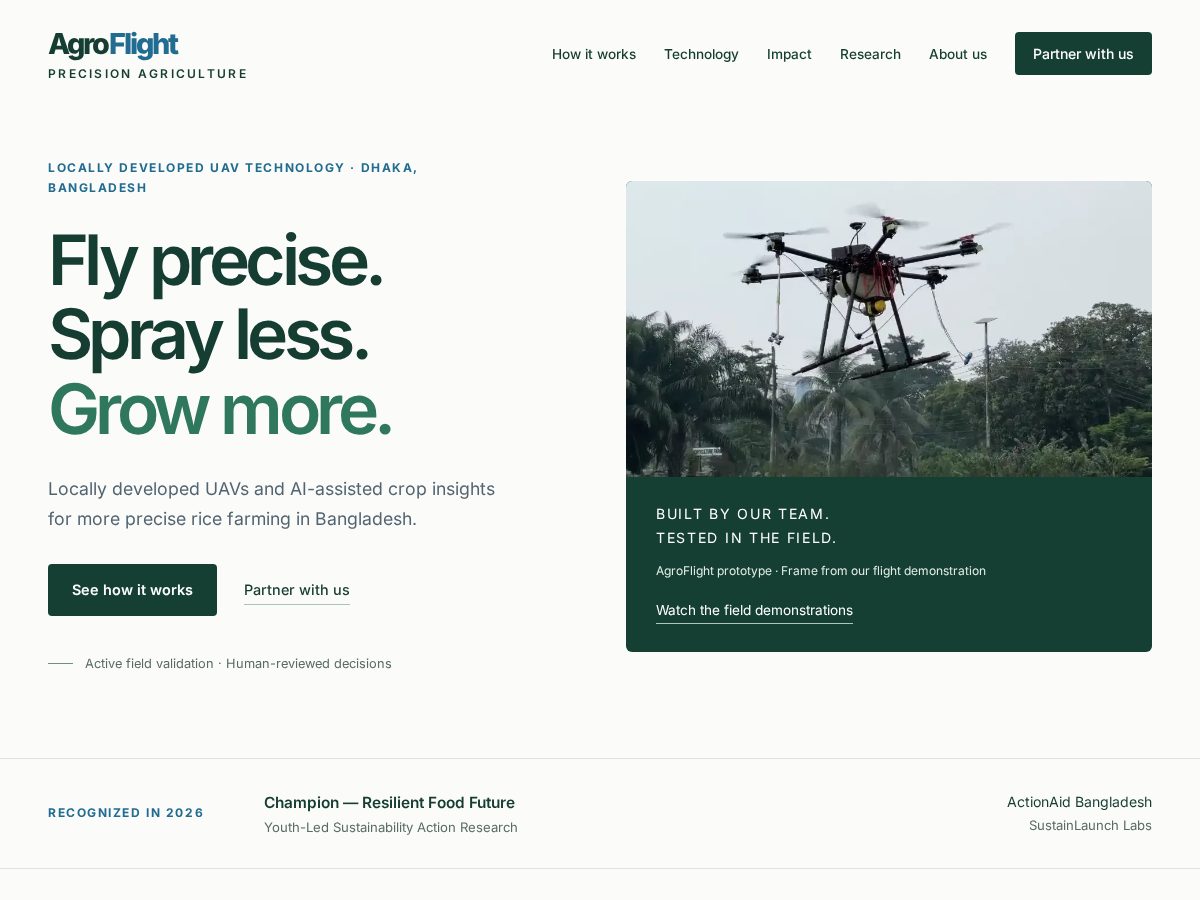 Landing-page snapshot of agroflt.com