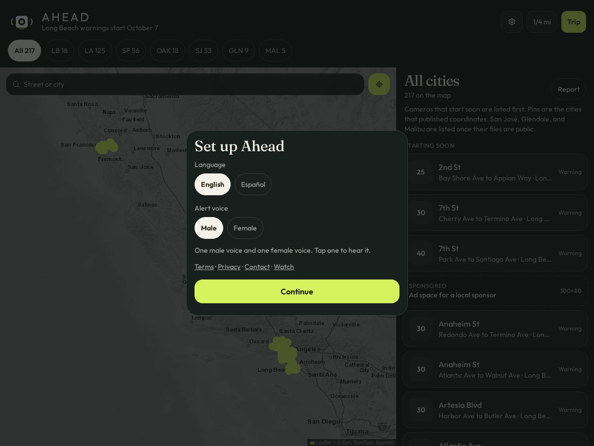 Landing-page snapshot of aheadcam.app