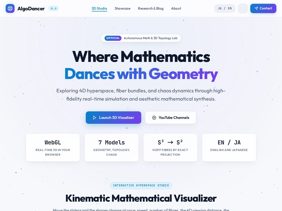Landing-page snapshot of algodancer.com