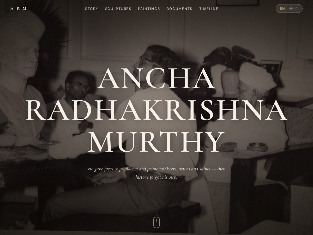 Landing-page snapshot of arkrishna.com