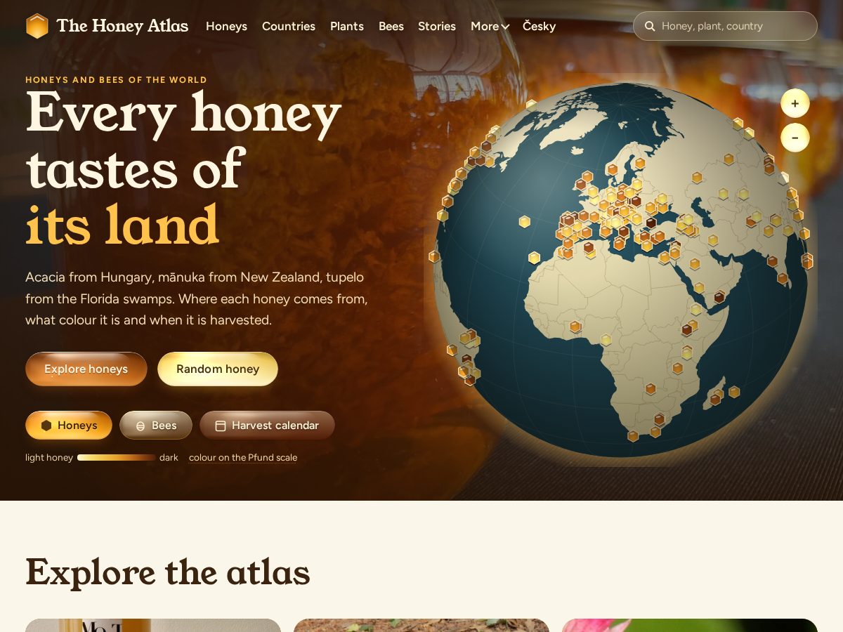 Landing-page snapshot of atlasofhoney.com