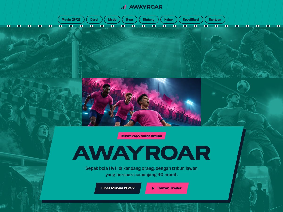 Landing-page snapshot of awayroar.com