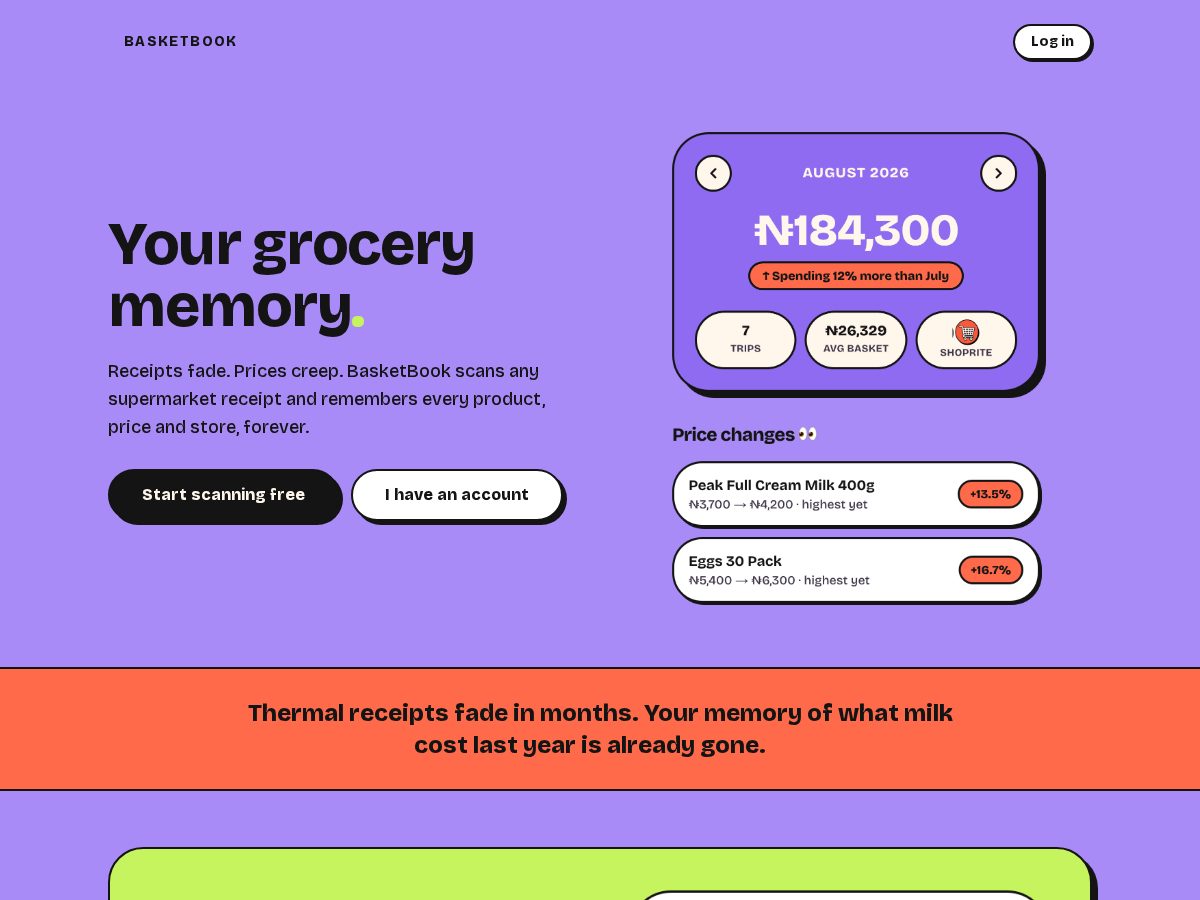 Landing-page snapshot of basketbook.app