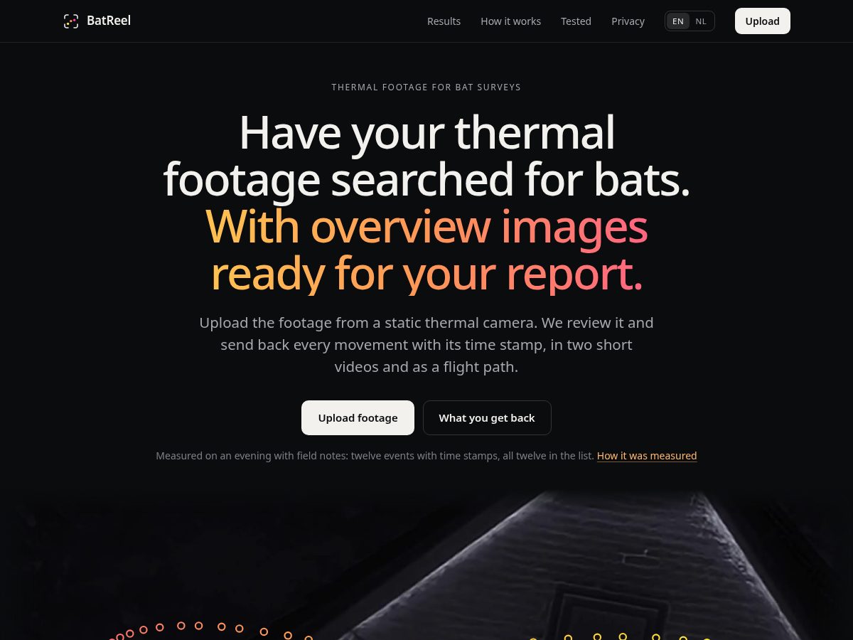 Landing-page snapshot of batreel.com