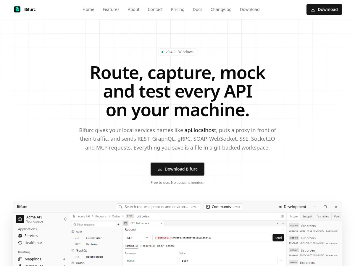 Landing-page snapshot of bifurc.app