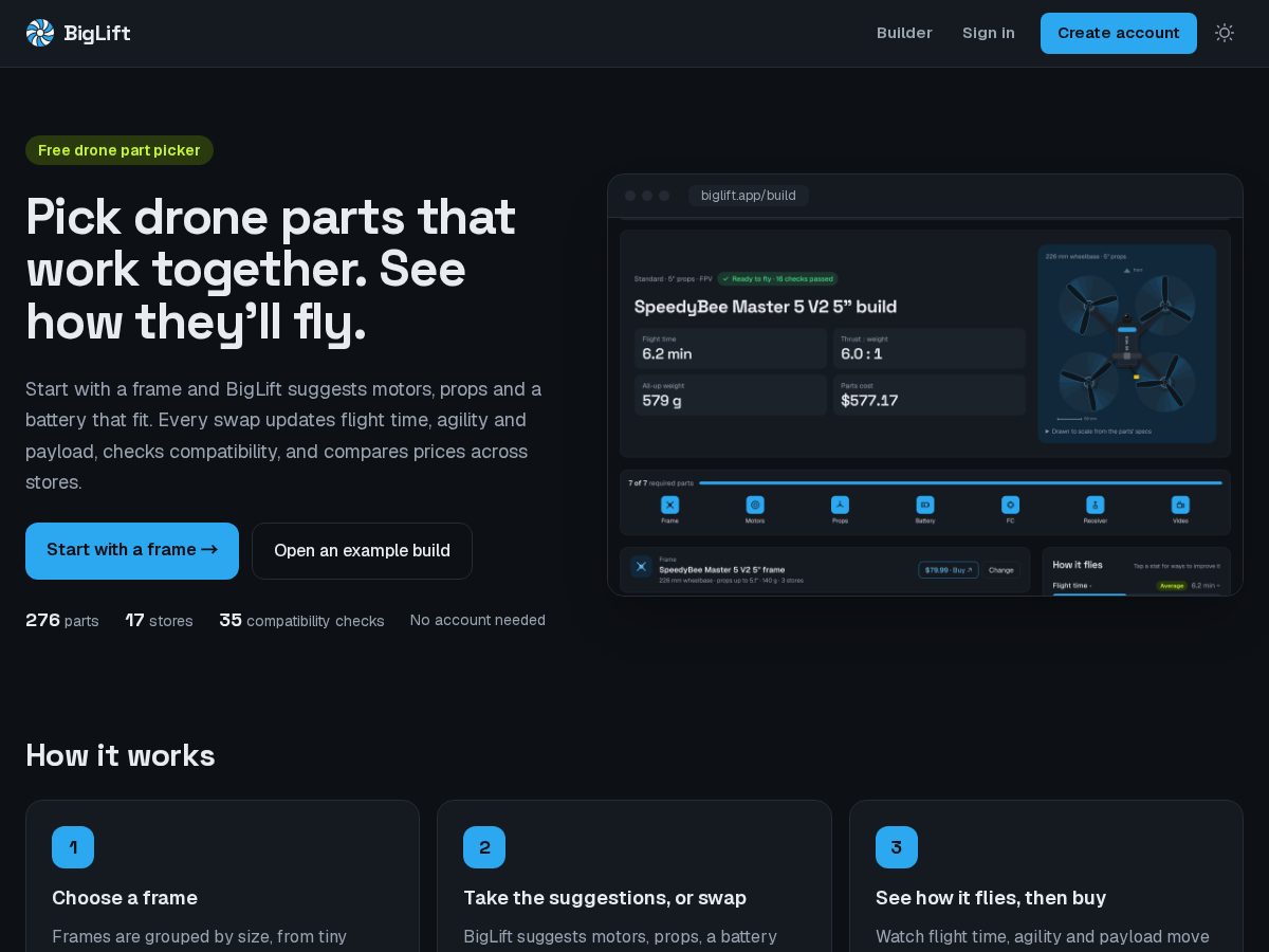 Landing-page snapshot of biglift.app