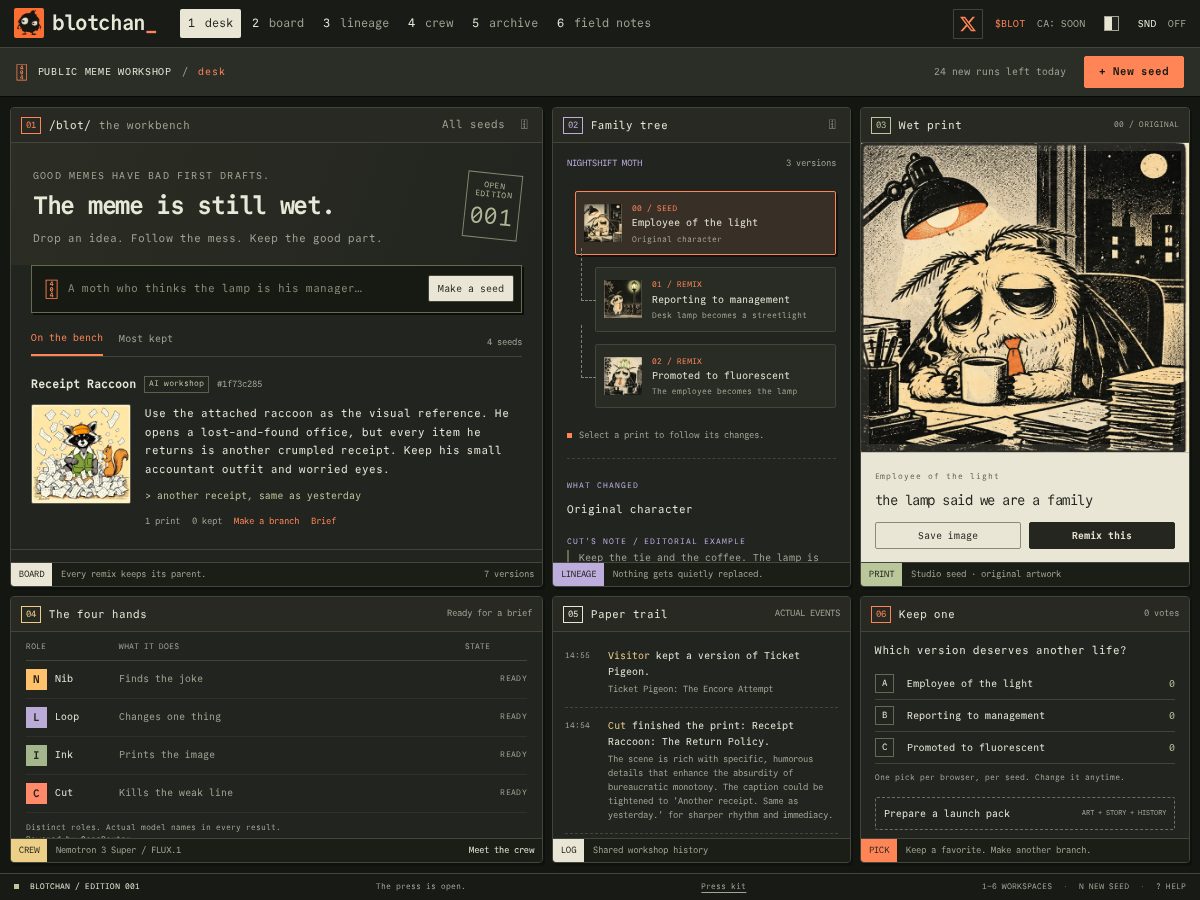 Landing-page snapshot of blotchan.org