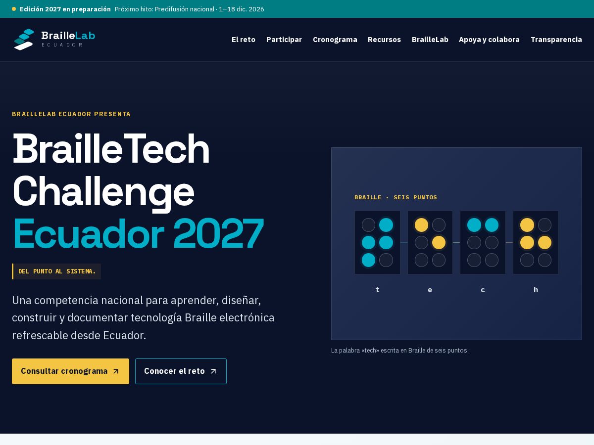 Landing-page snapshot of braillelab.org