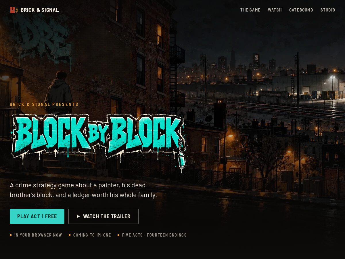 Landing-page snapshot of brickandsignal.com