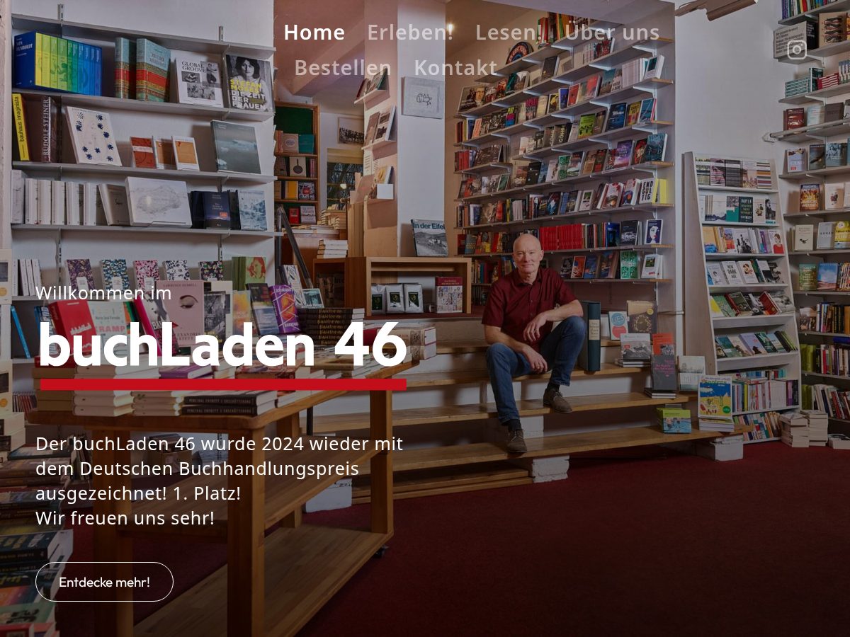 Landing-page snapshot of buchladen46.live