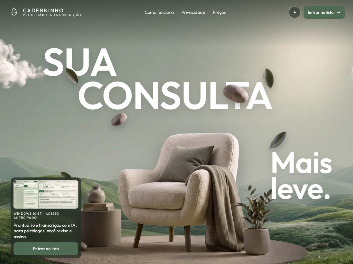 Landing-page snapshot of caderninhoai.com