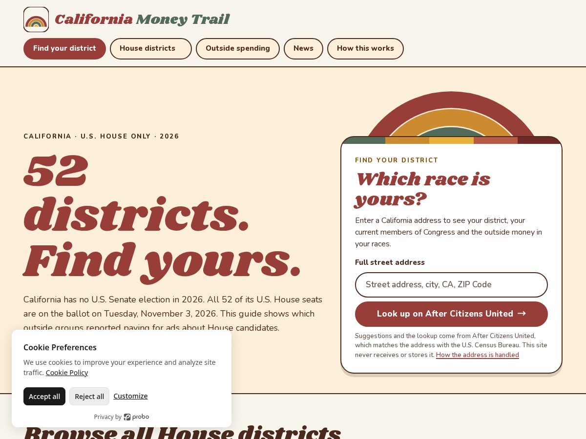 Landing-page snapshot of californiamoneytrail.org