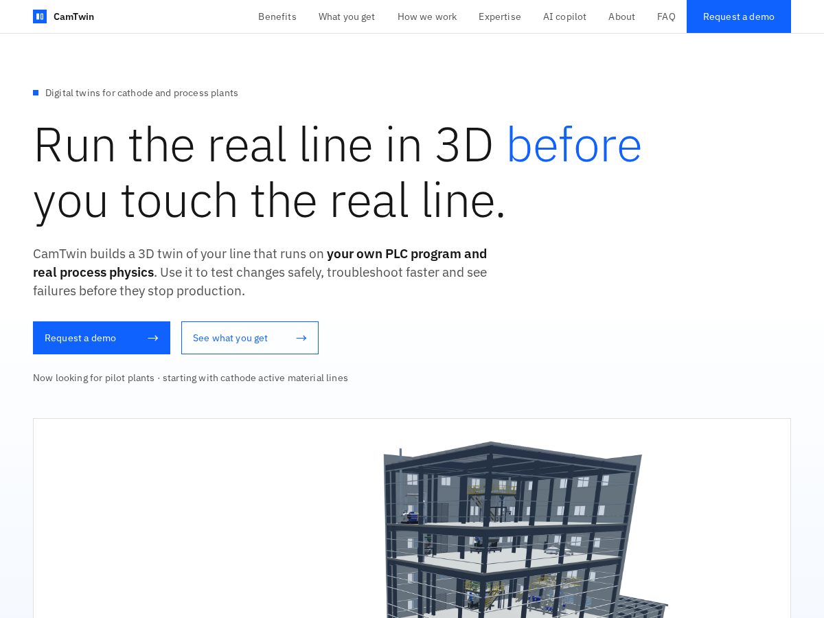Landing-page snapshot of camtwin.cloud