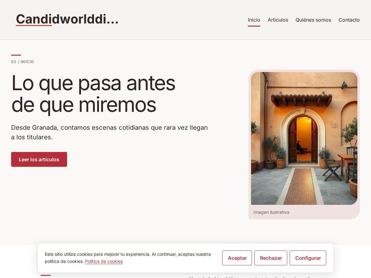 Landing-page snapshot of candidworlddigest.news