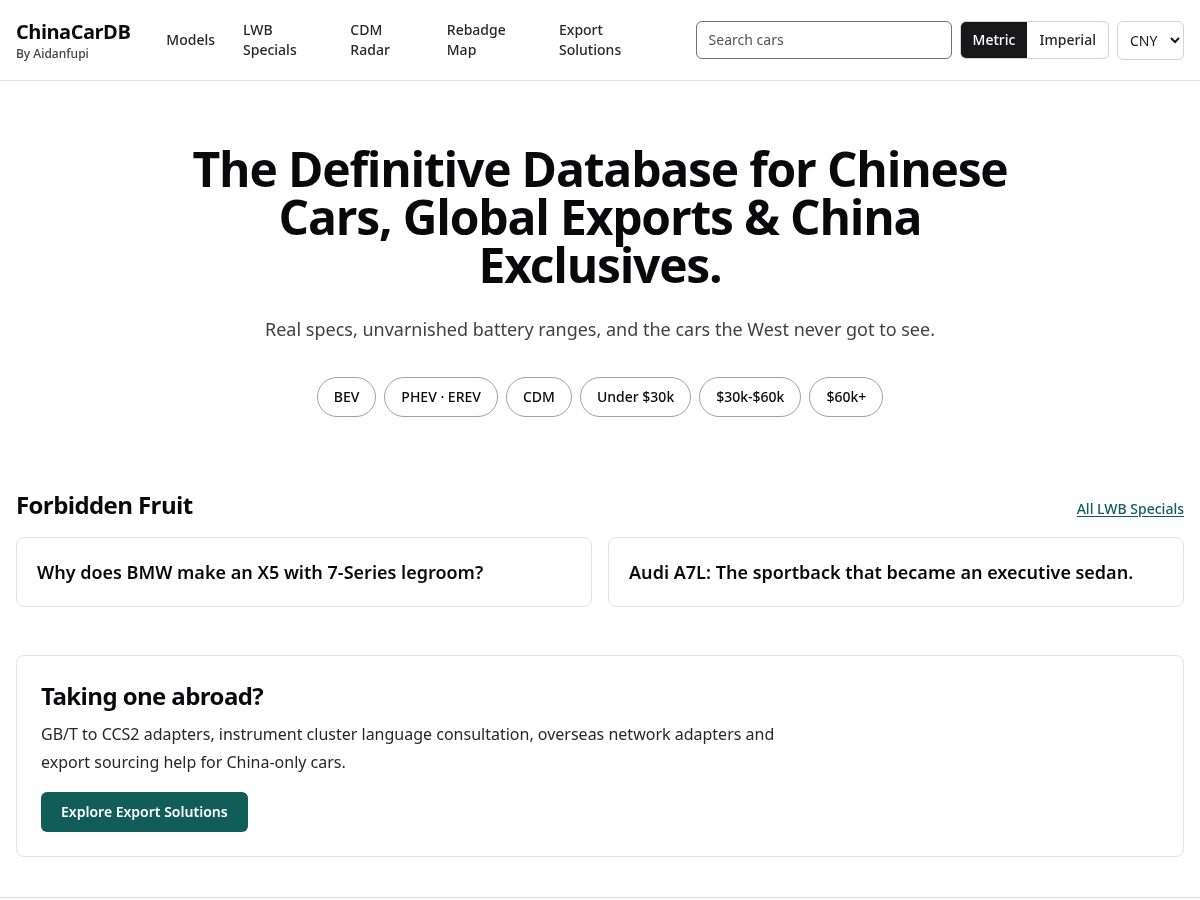 Landing-page snapshot of chinacardb.com