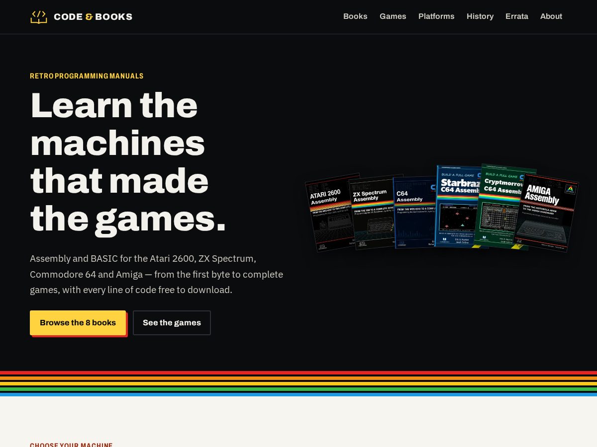 Landing-page snapshot of codeandbooksweb.com