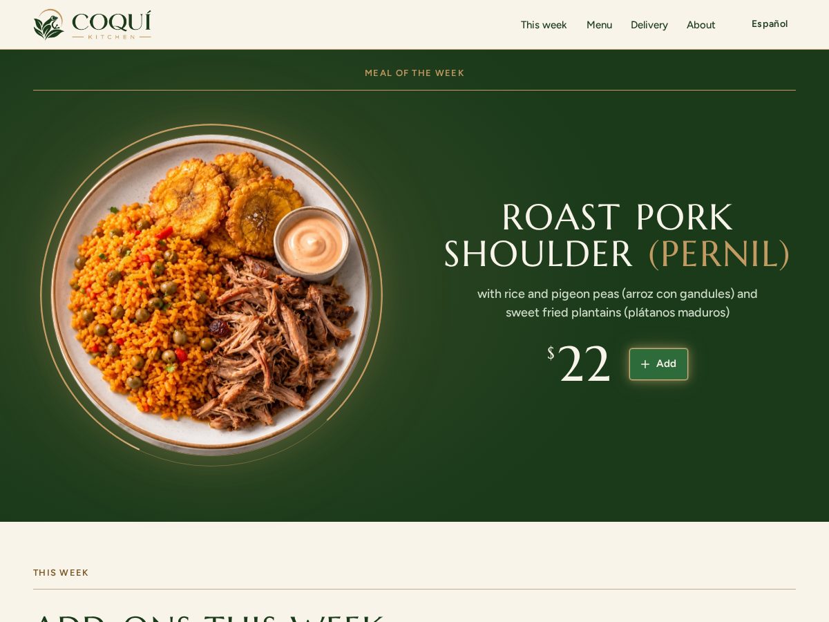 Landing-page snapshot of coquikitchentx.com