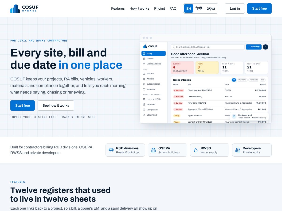 Landing-page snapshot of cosuf.management