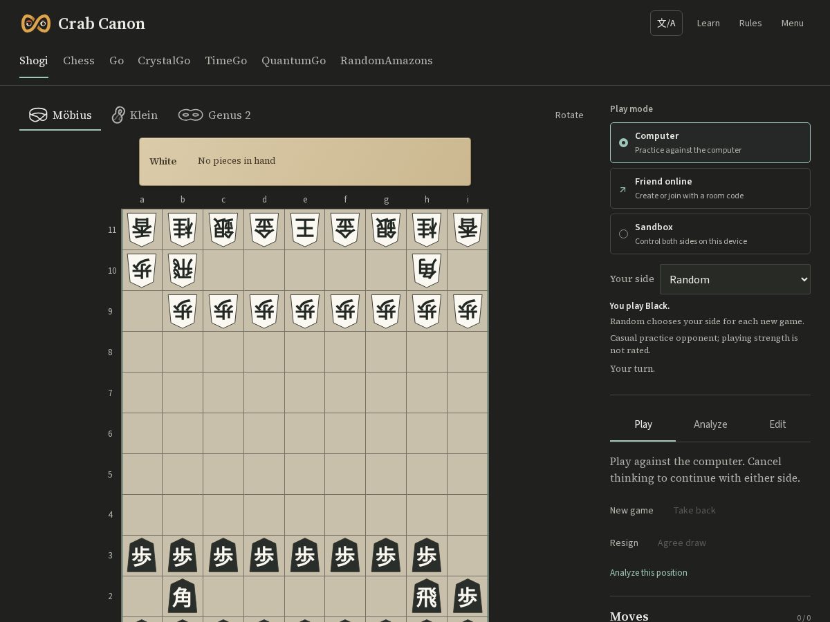 Landing-page snapshot of crabcanon.games