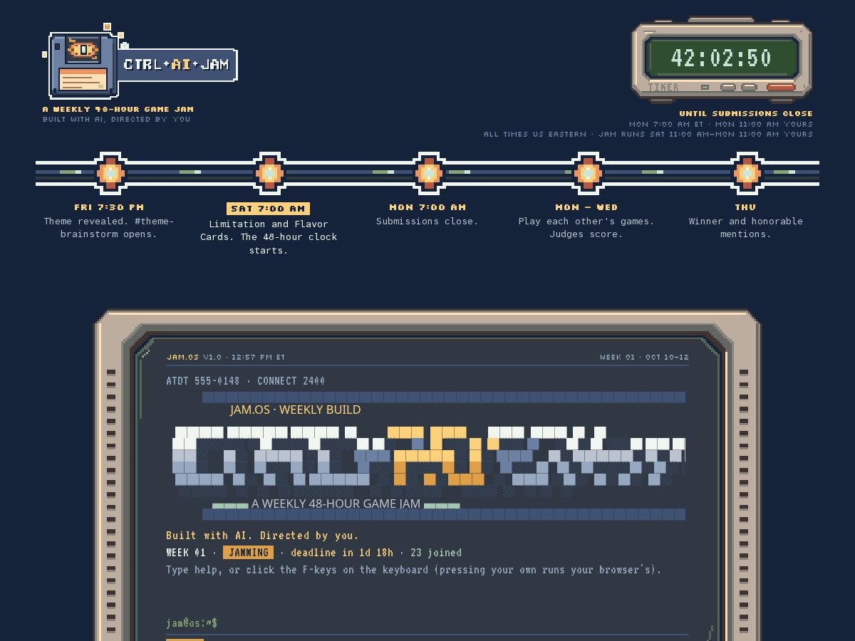 Landing-page snapshot of ctrlaijam.com