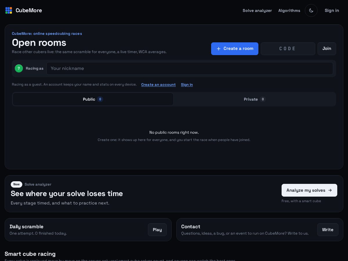 Landing-page snapshot of cubemore.xyz