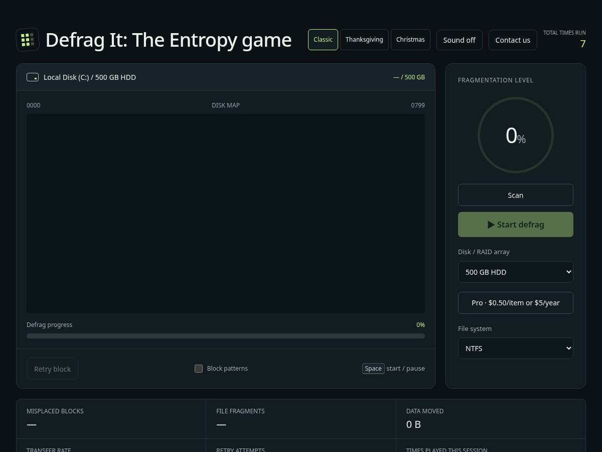 Landing-page snapshot of defragit.com